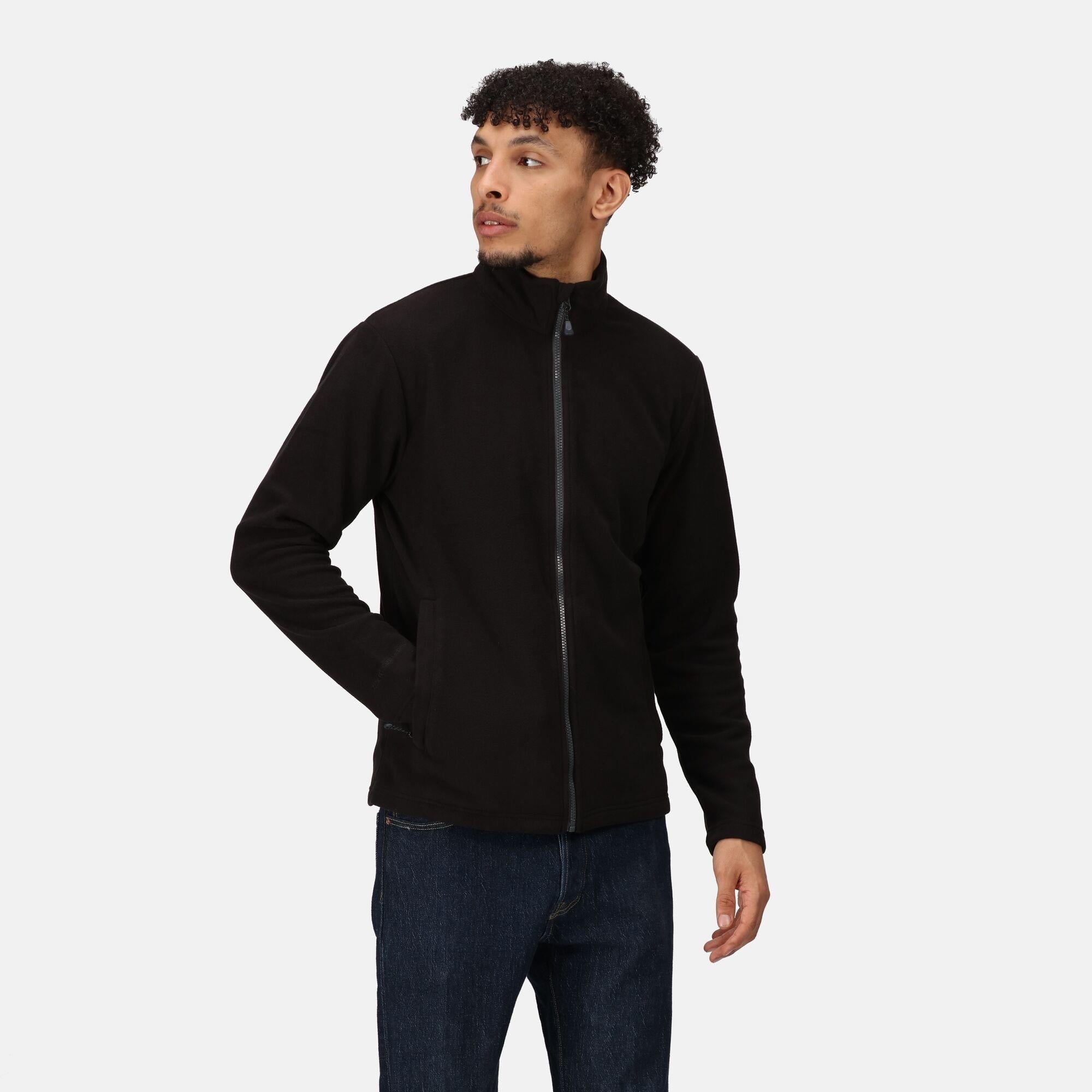 Regatta black men's recycled fabric full-zip quick-dry micro fleece #TRF622