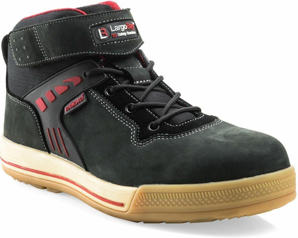 Buckler Duke S3 black leather steel toe-cap safety boot with midsole