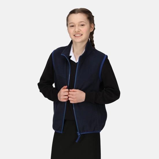 Regatta navy/royal children's warm lightweight micro-fleece bodywarmer #TRA883
