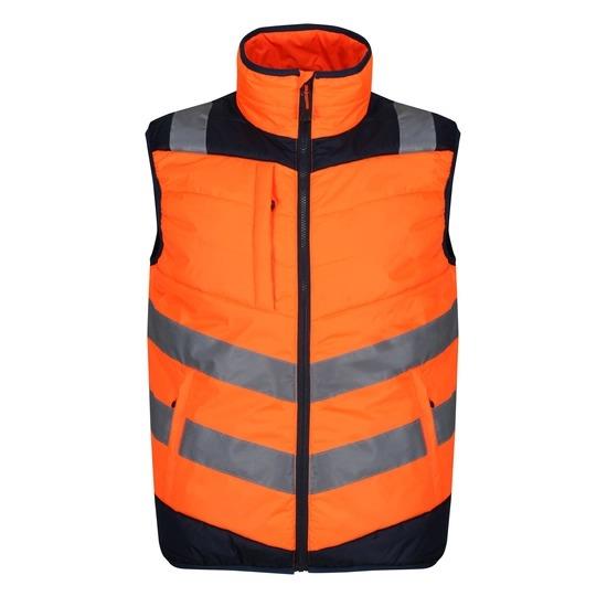 Regatta orange men's hi-vis waterproof insulated baffle bodywarmer #TRA871