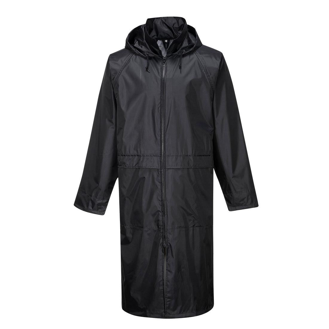 Portwest waterproof long-length vented packaway hood rain storm coat #S438