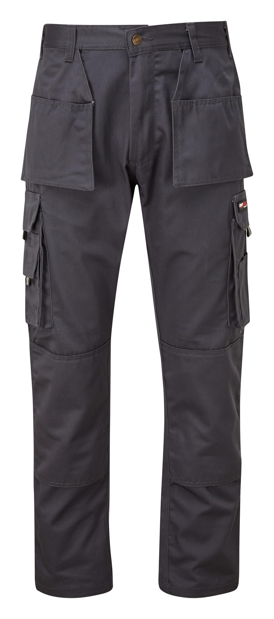 TuffStuff Pro Work grey heavyweight polycotton knee-pad holster pocket combat work trouser #711