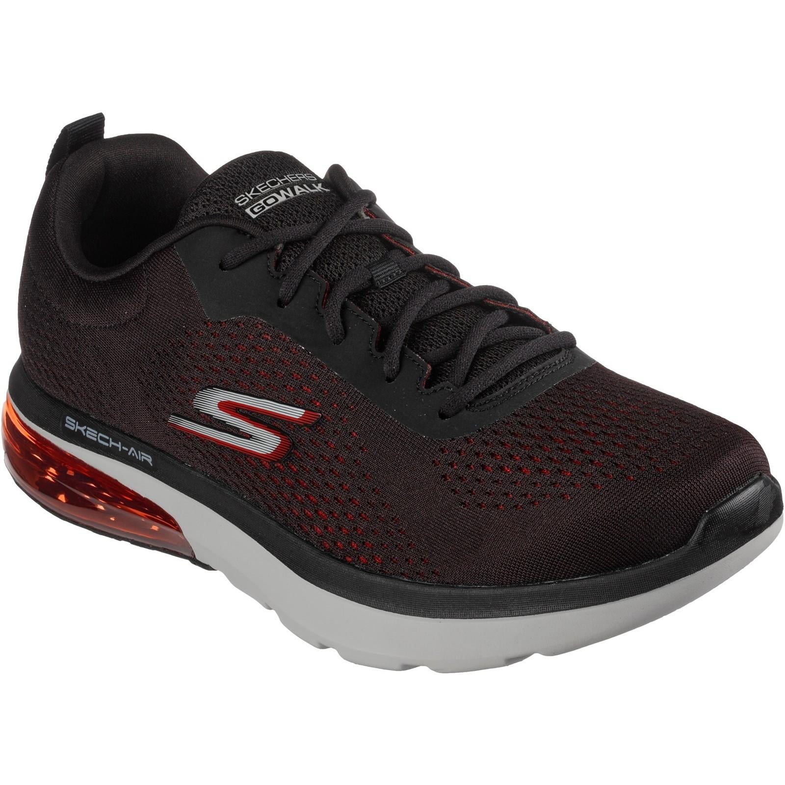 Skechers Go Walk Air 2.0 Enterprise black/red sports trainers shoes #216241