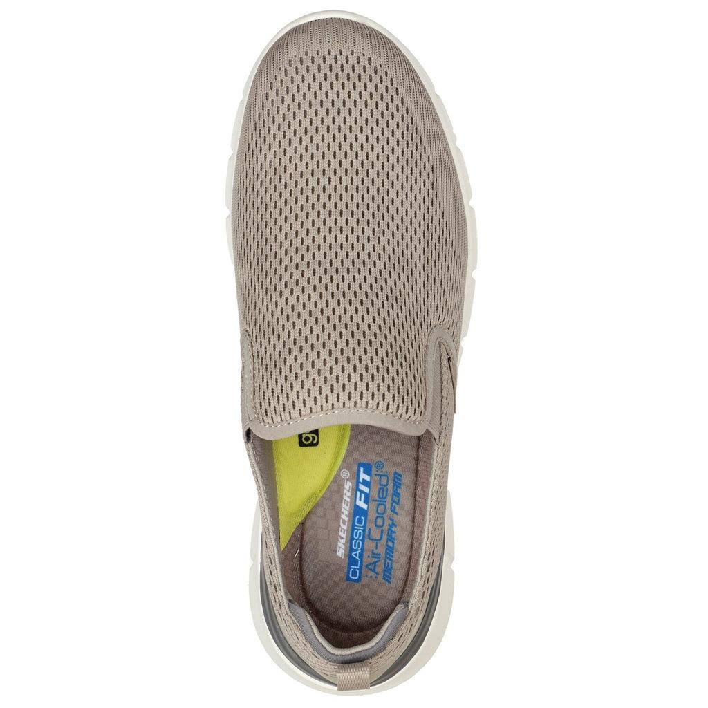 Skechers Del Retto Gilman taupe men's memory foam slip-on casual shoe #210401