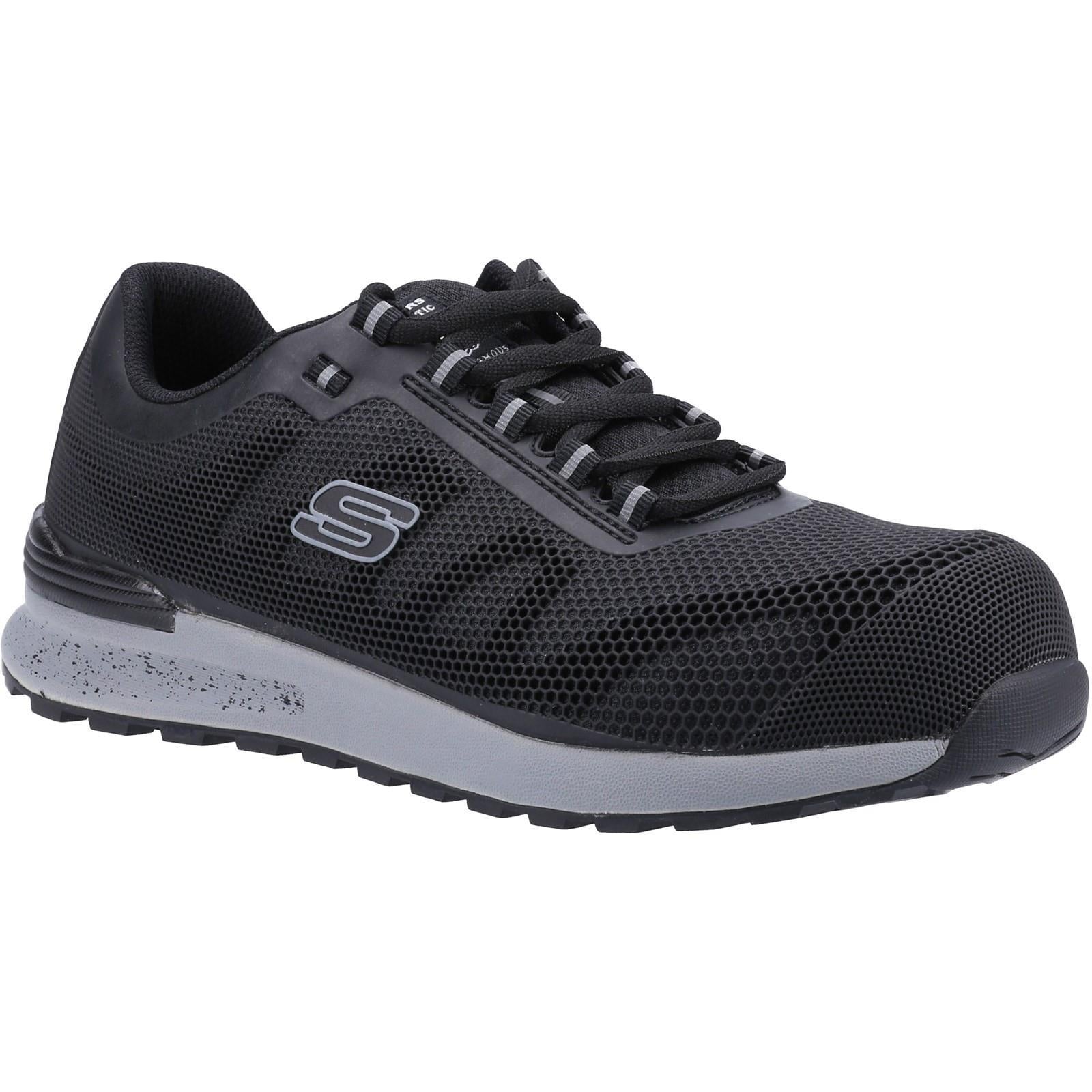 Skechers Bulklin Bragoo S1P black work safety trainer men's shoe #200053EC