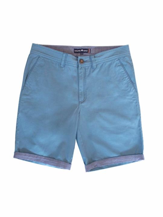 RAGING BULL mid-blue classic straight cut cotton chino shorts - 32" waist