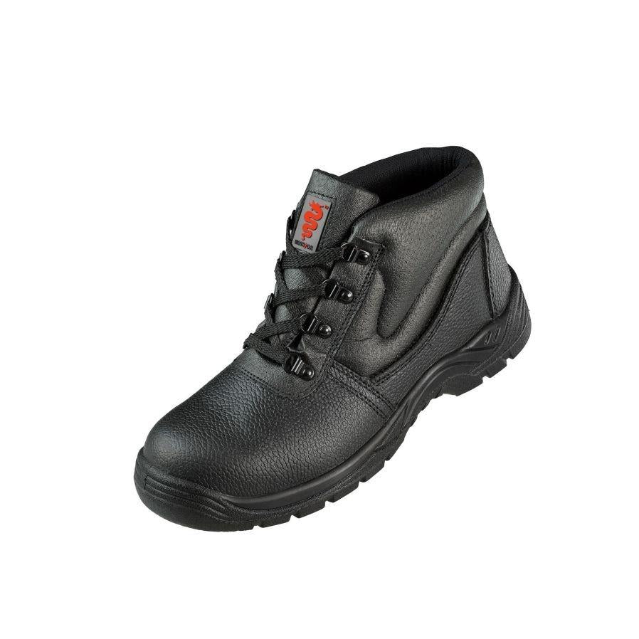 Warrior S1P black leather steel toe-cap/midsole safety work boot