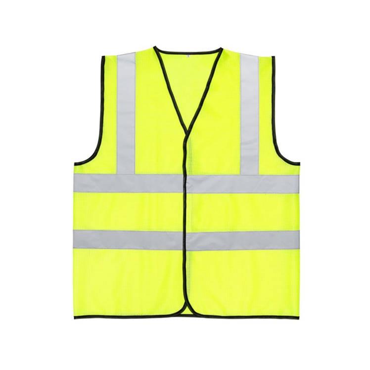 Warrior yellow mesh high-visibility velcro front polyester waistcoat