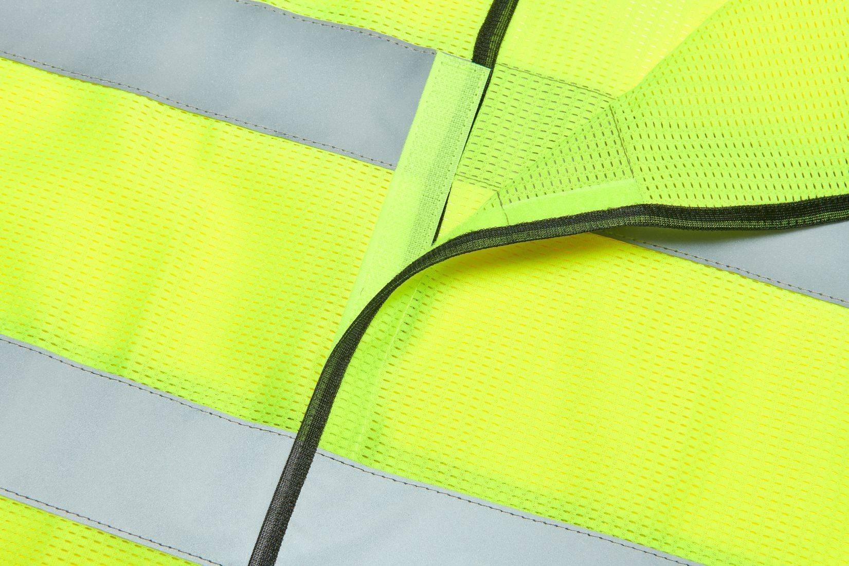 Warrior yellow mesh high-visibility velcro front polyester waistcoat