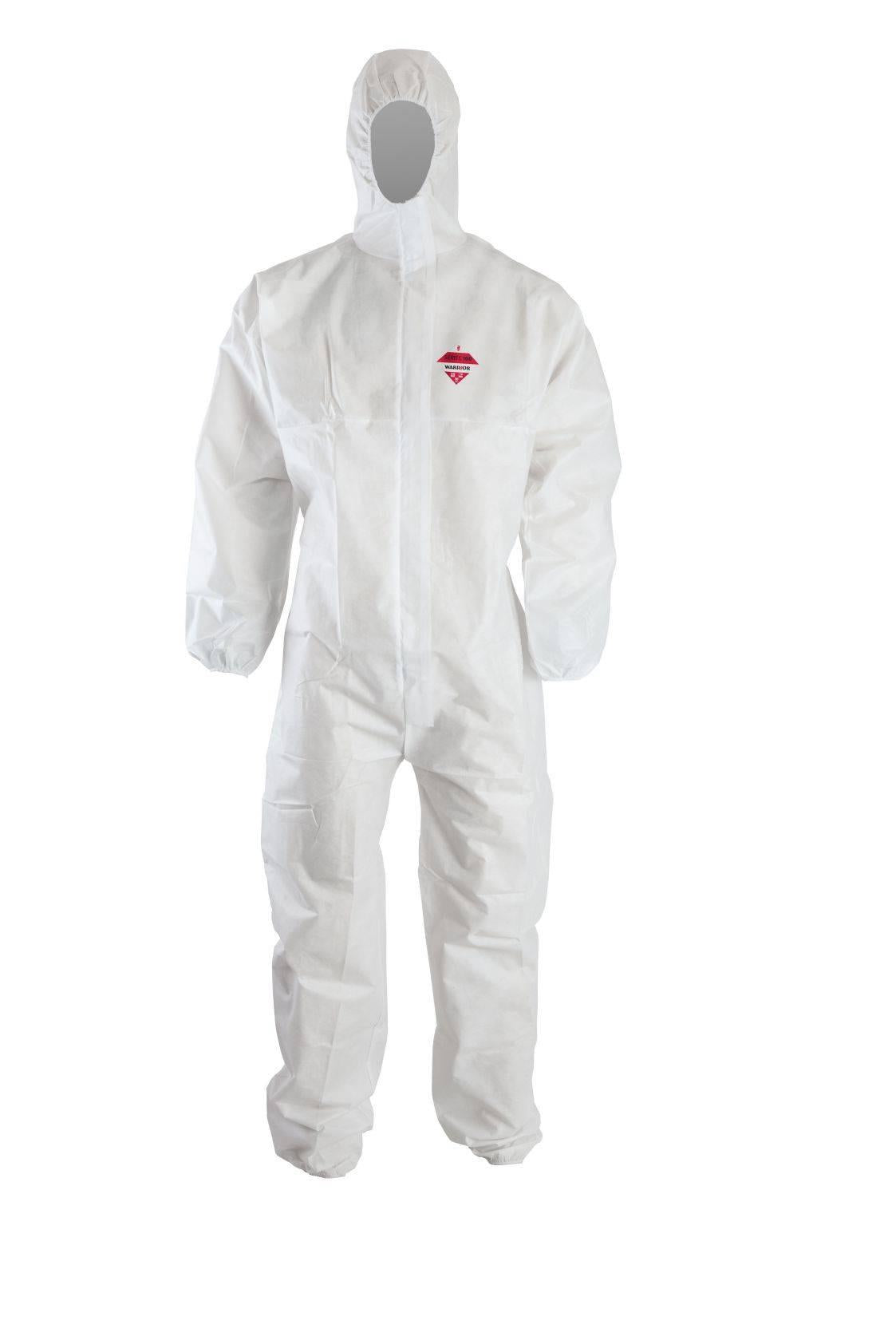 Warrior white WS100 Type 5/6 45gsm SMMS Polypropylene Coverall #0122DWHZ000