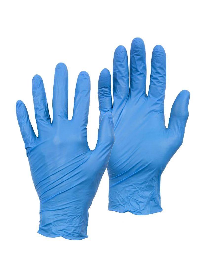 Warrior blue nitrile powder-free disposable gloves (box 100) # 0117DWGL385
