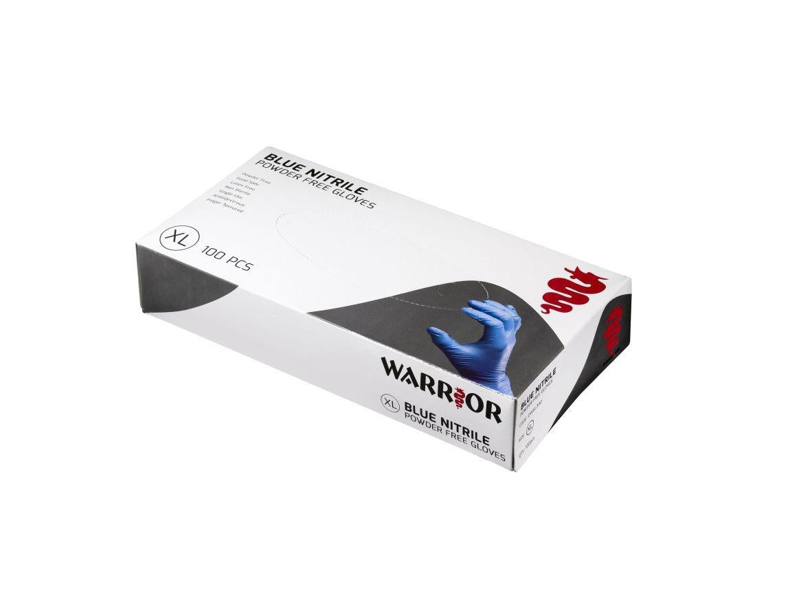 Warrior blue nitrile powder-free disposable gloves (box 100) #0117DWGL390
