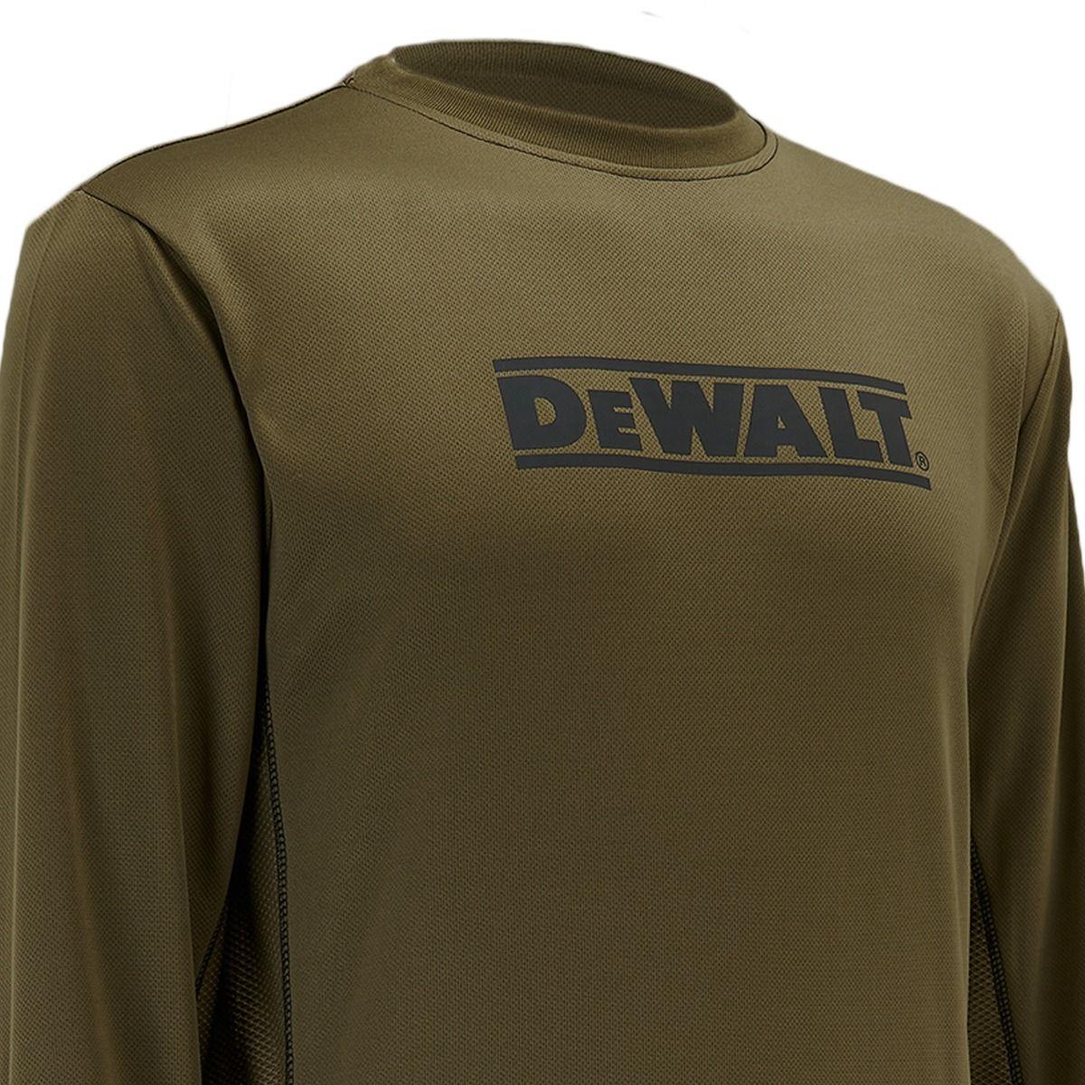 DeWalt Truro olive green lightweight long sleeve performance work t-shirt