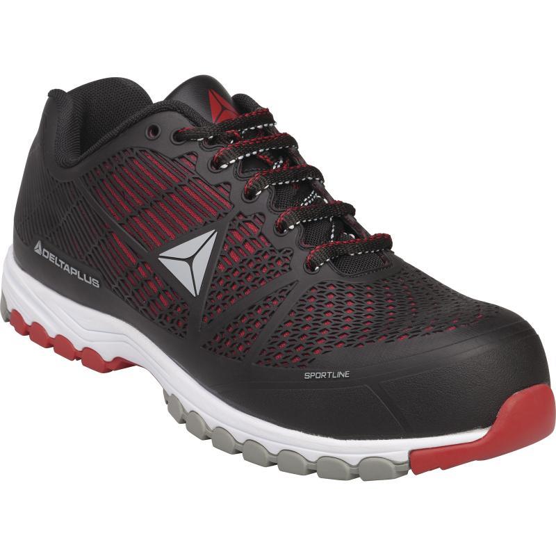 Delta Plus Sport S1P black/red composite toe/midsole safety trainer shoe