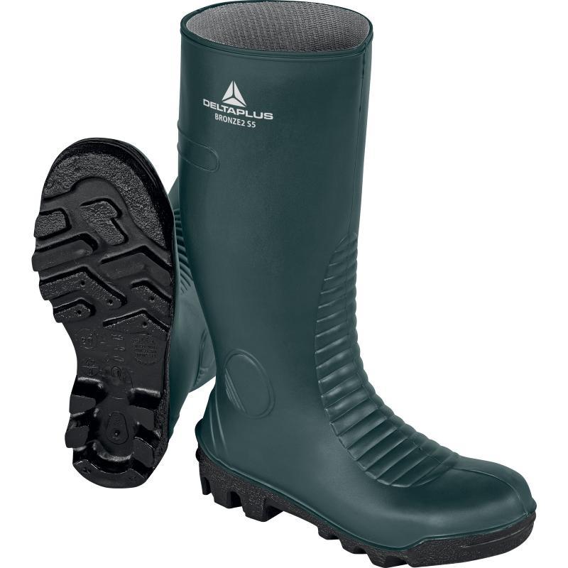 Delta Plus BRONZE2 S5 green PVC steel toe/midsole safety work wellington boot