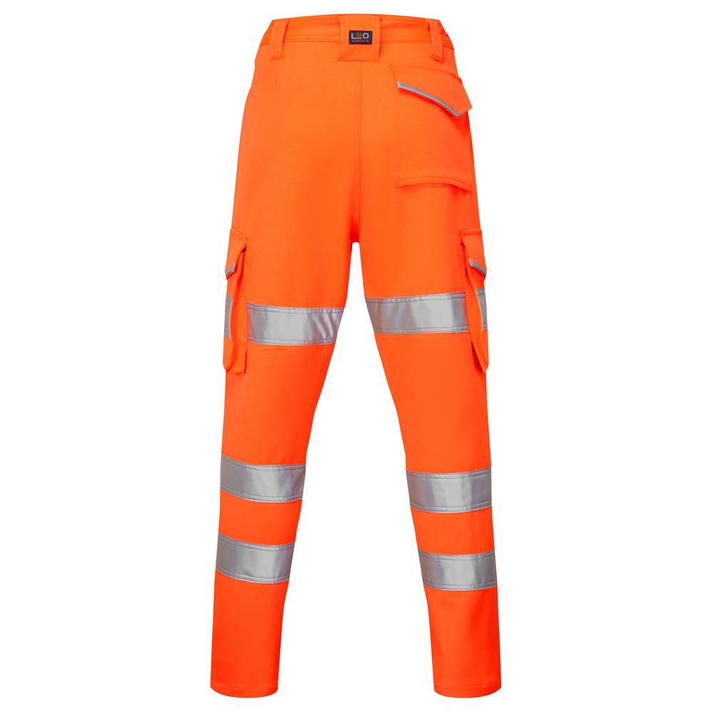 Leo Beckamoor EcoViz ladies orange high visibility stretch cargo work trousers
