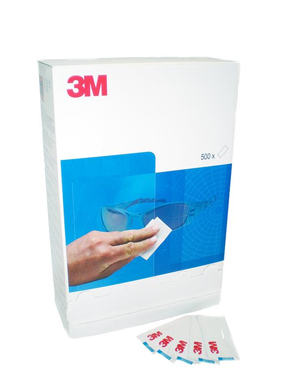 3M white disposable lens cleaning wipes (pack 500)