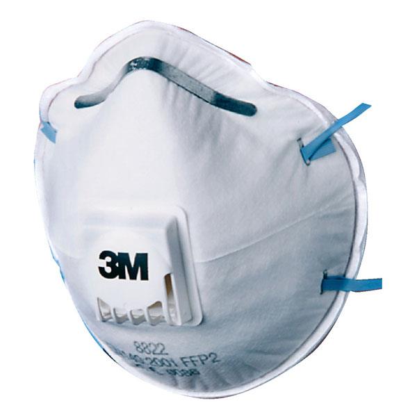 3M 8822 FFP2 valved cup-shaped moulded respirator - pack 10