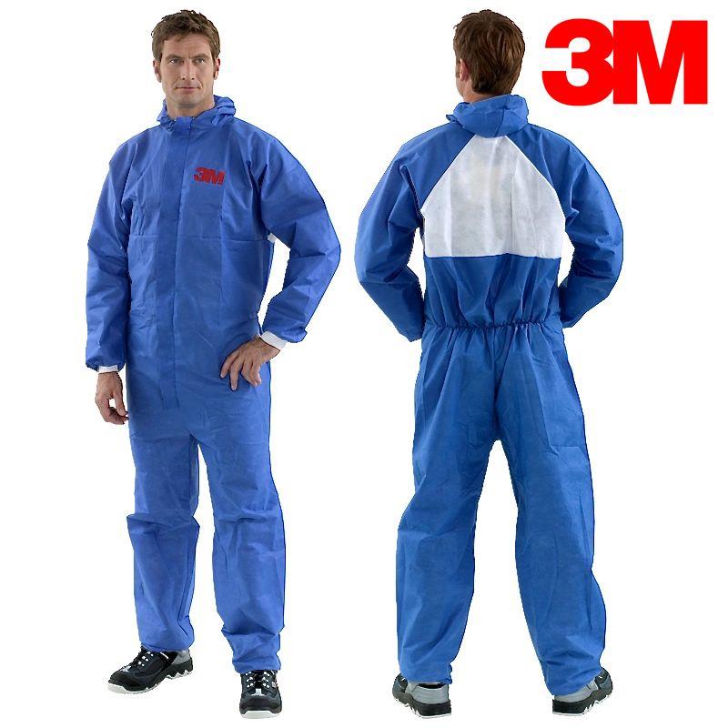 3M 4530 Type 5/6 limited flame protection blue disposable hooded coverall