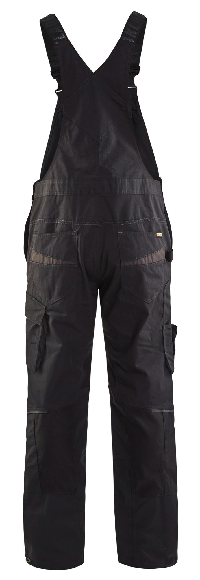 Blaklader black/grey stretch cotton/polyester work bib and brace overalls #2695