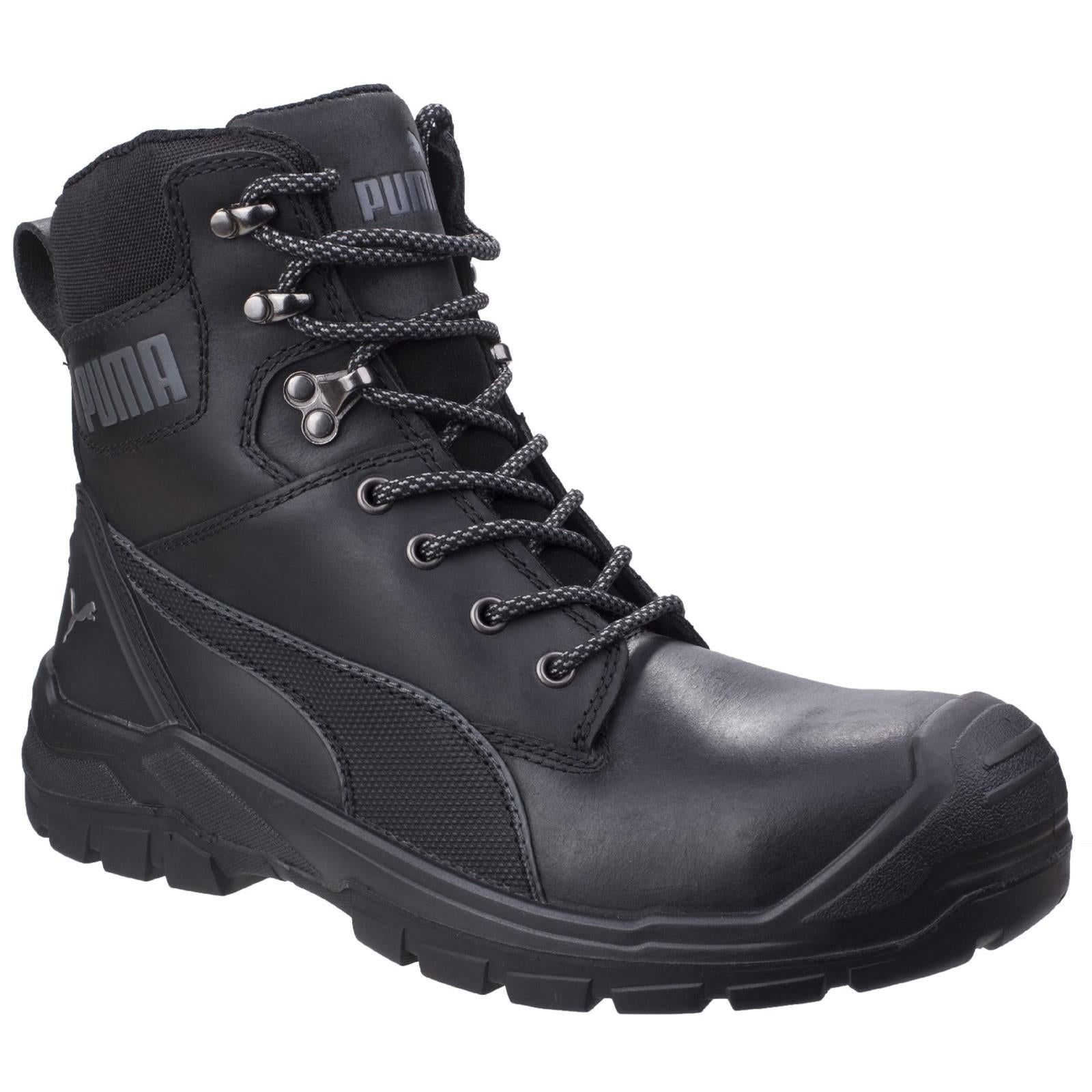 Puma Conquest S3 black side-zip composite toe safety boot with midsole