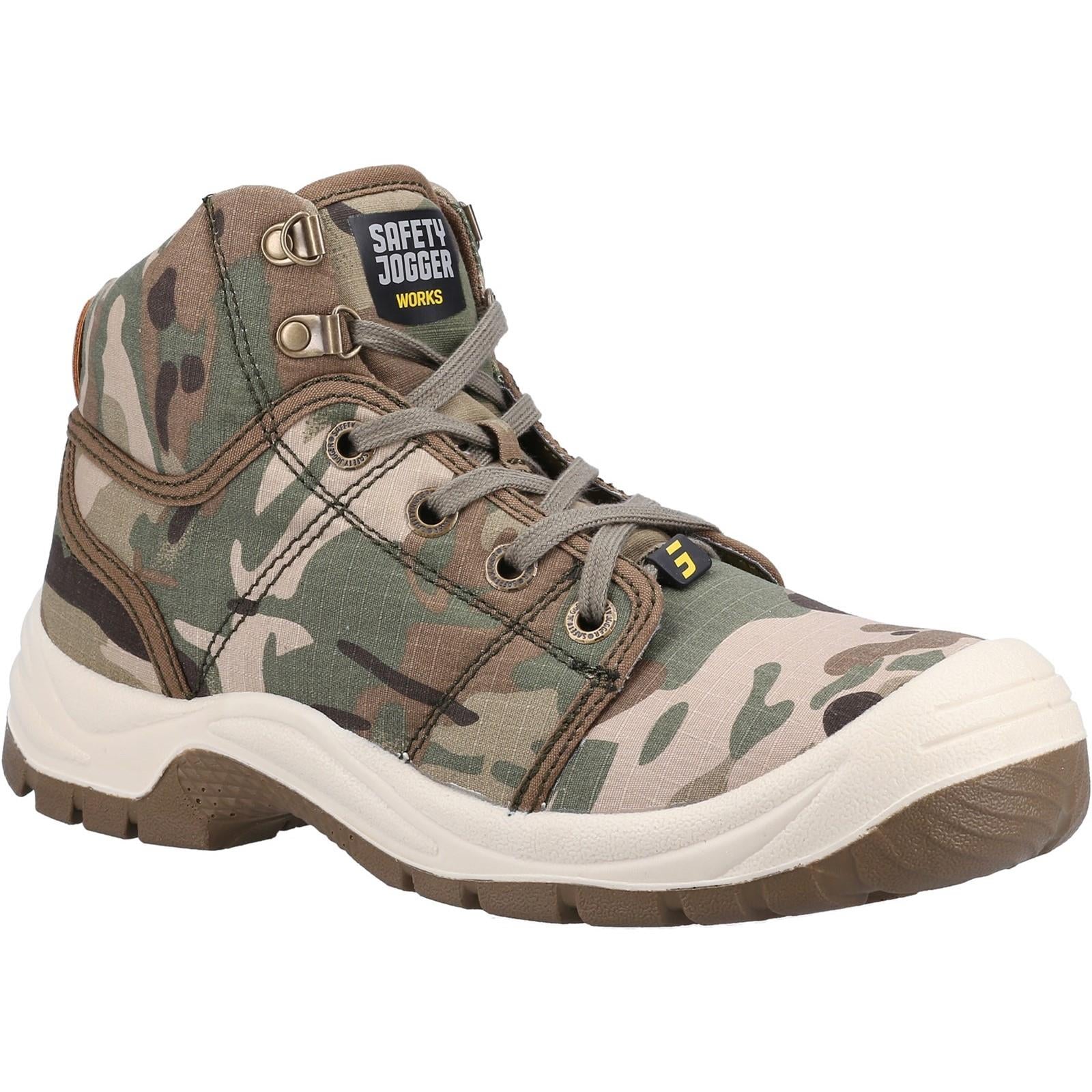 Safety Jogger Desert S1P camo camouflage steel toe/midsole work safety boots