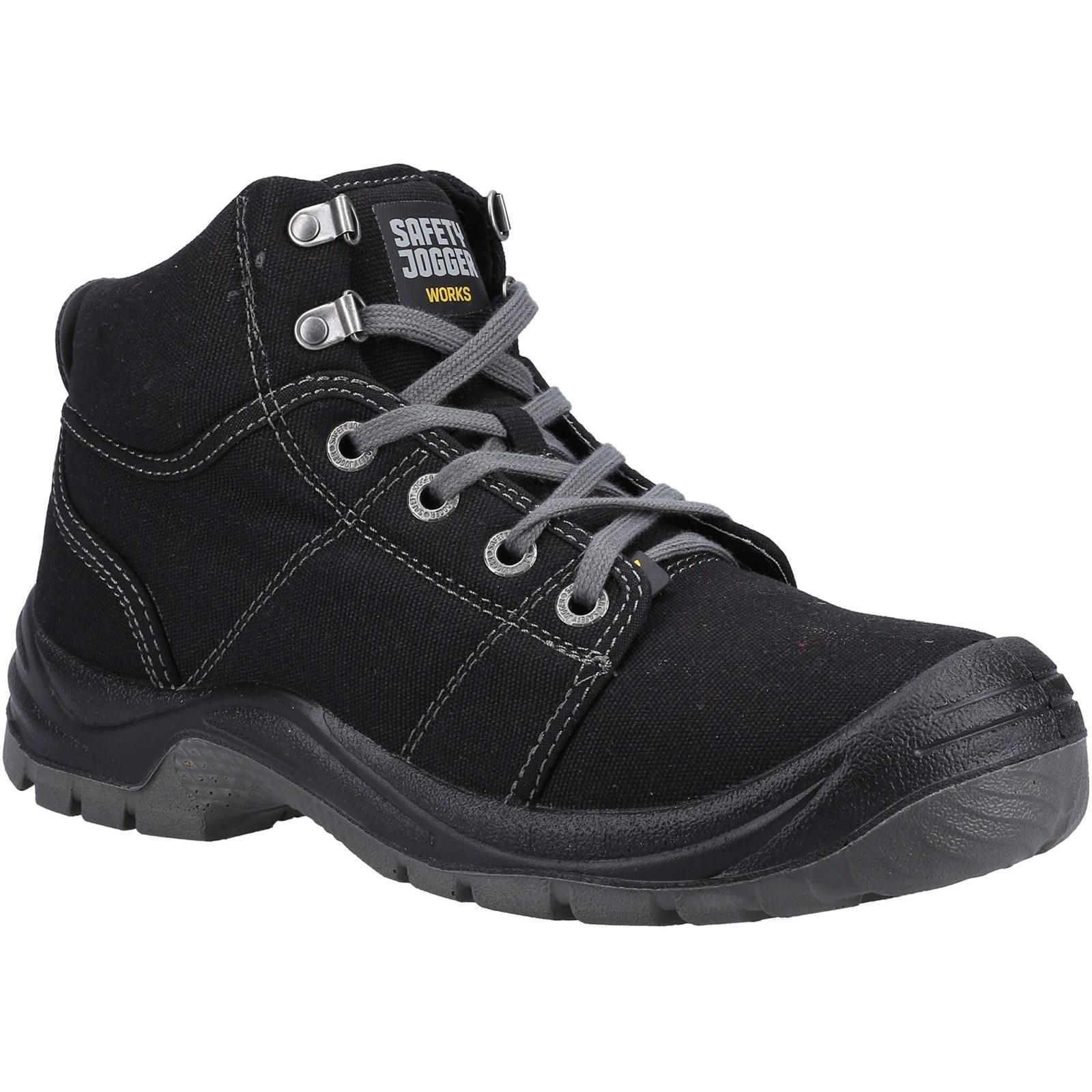 Safety Jogger Desert S1P black steel toe/midsole lace up work safety boots