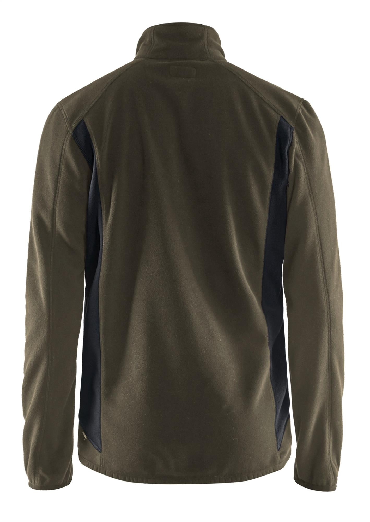 Blaklader olive green/black contrast anti-pill polyester fleece jacket #4730