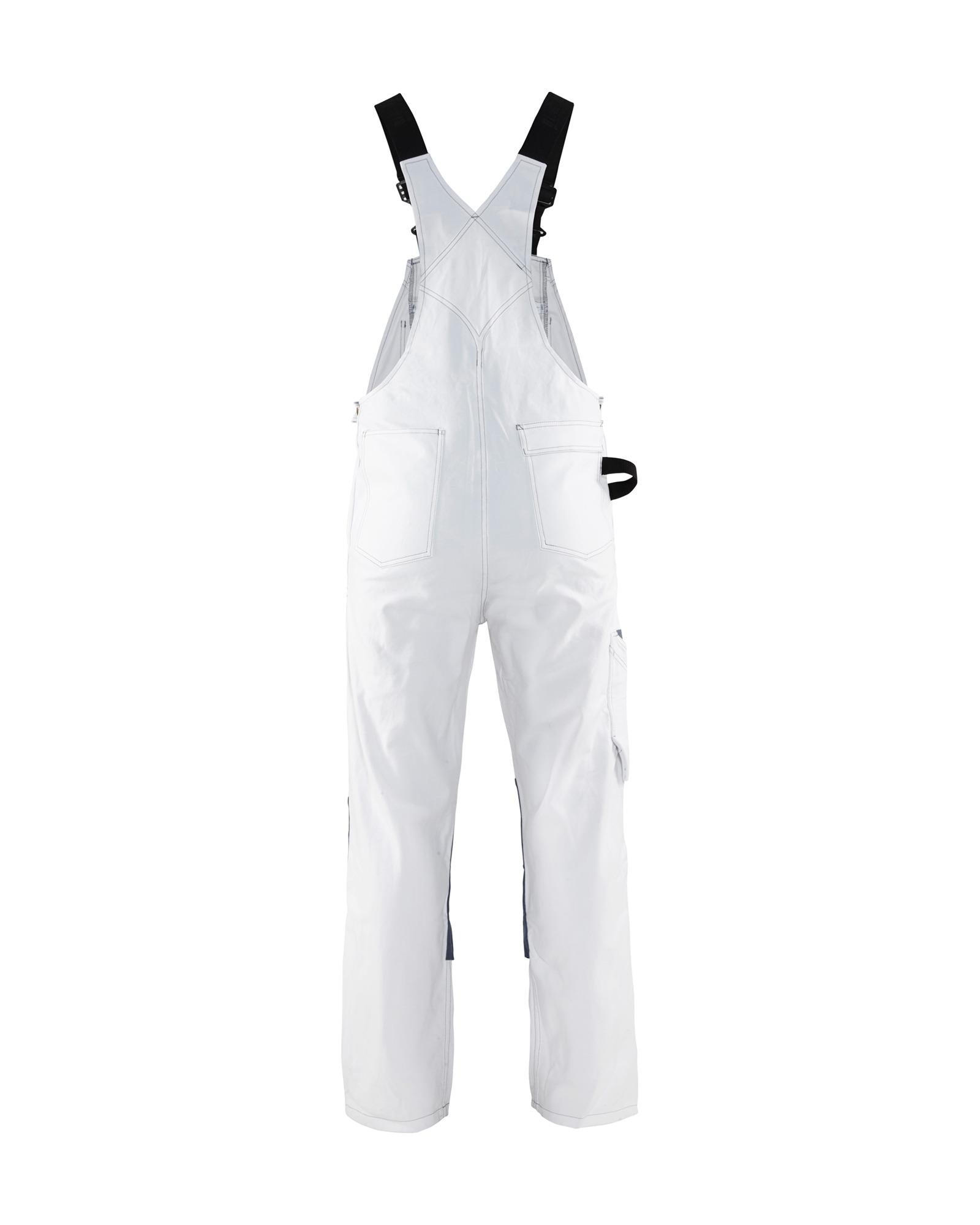 Blaklader white/light grey cotton painter/decorators bib and brace work overalls #2611