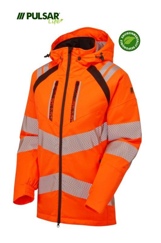 PULSAR® LIFE fully sustainable recycled fabric orange men's insulated parka #LFE919