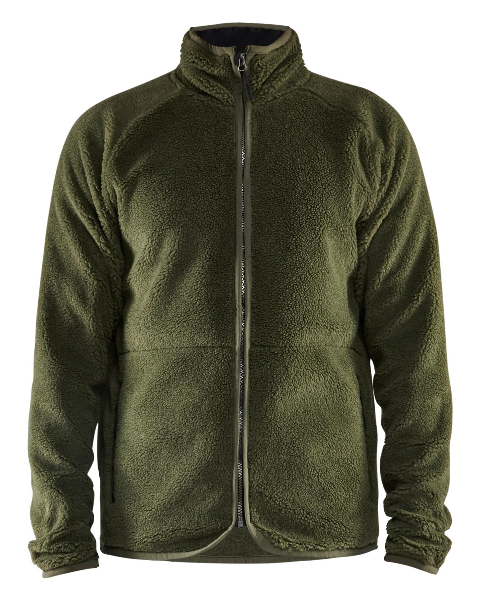 Blaklader autumn green men's heavy pile fleece work jacket #4729