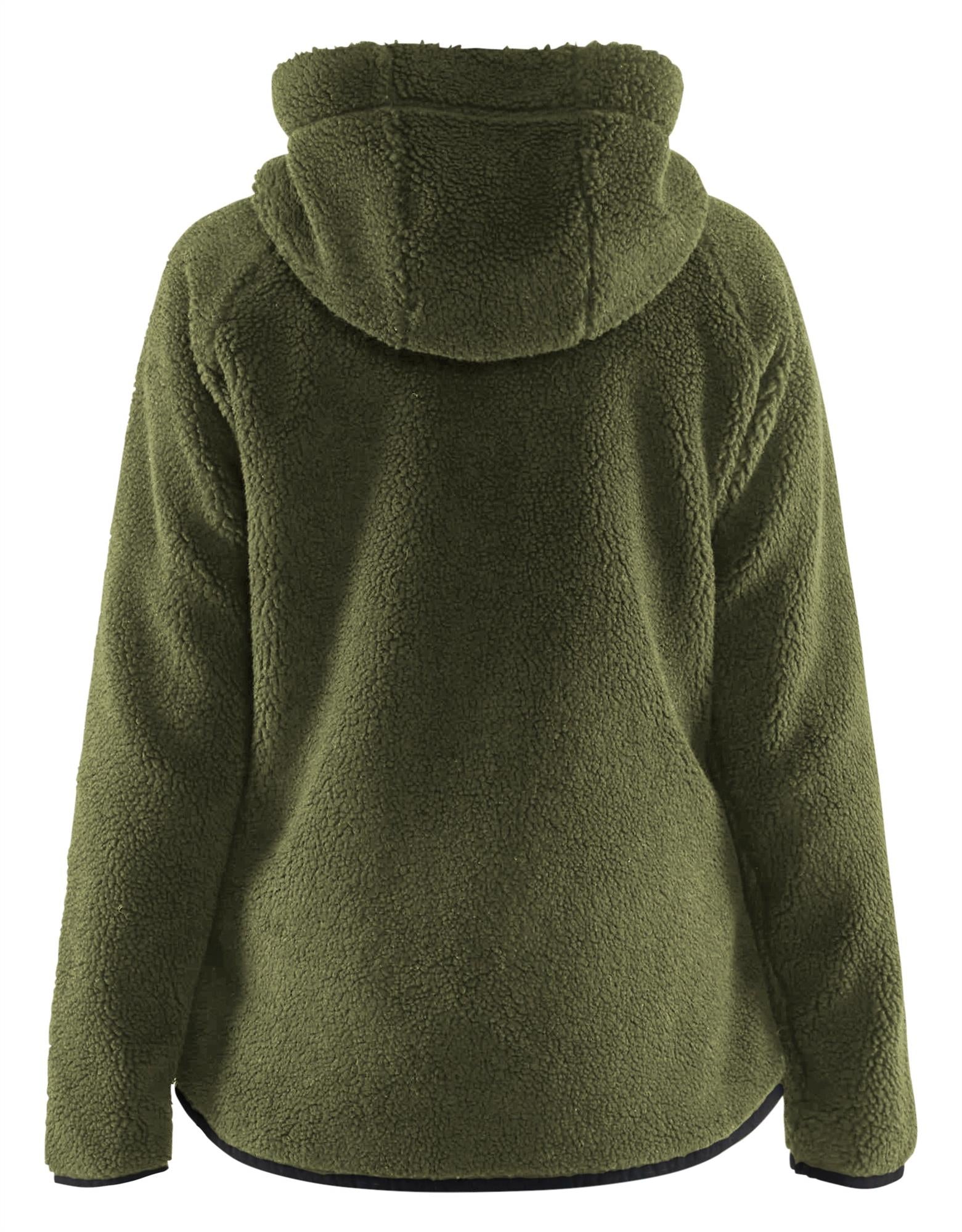 Blaklader autumn green women's heavy pile fleece work jacket #4727