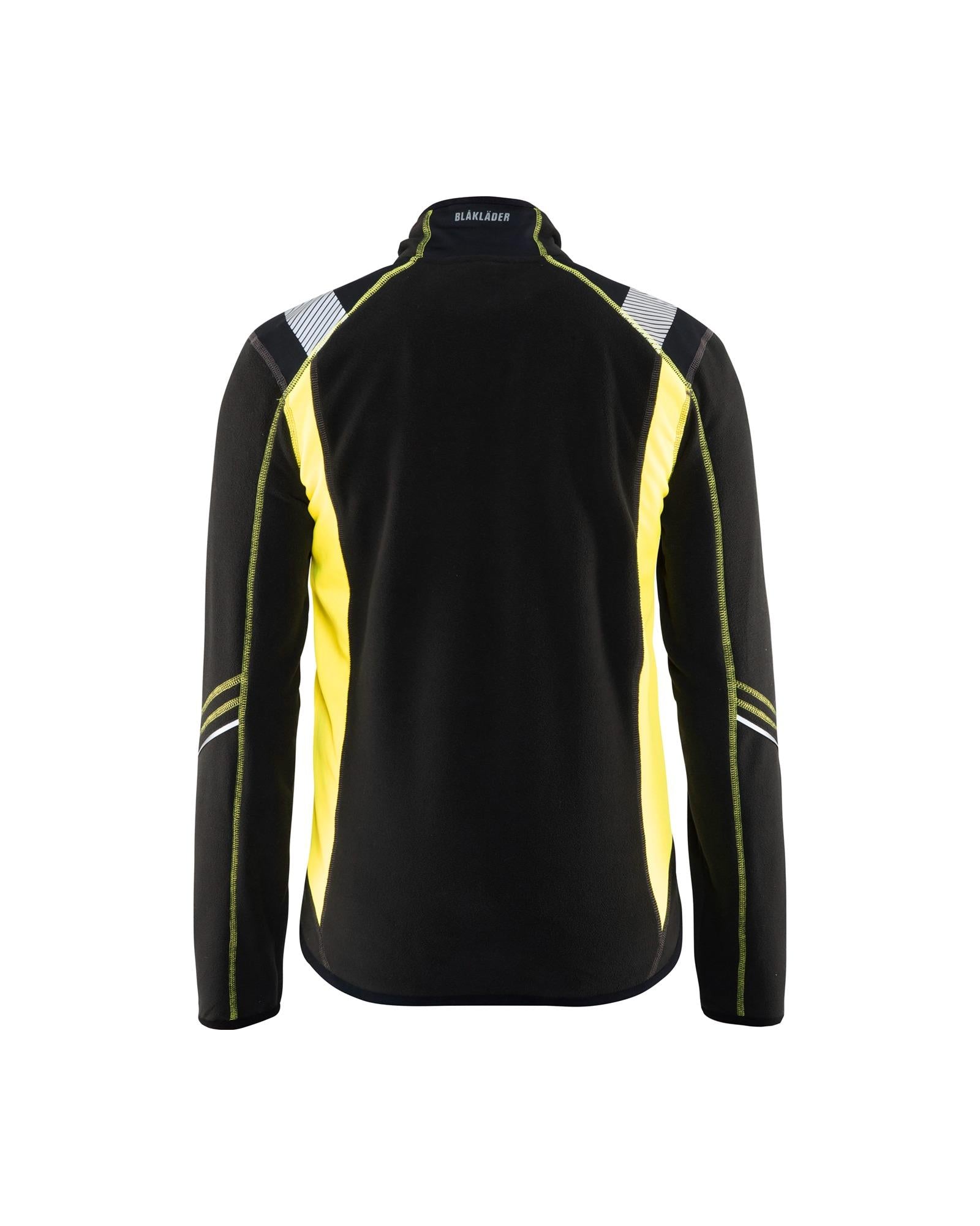 Blaklader black/yellow men's full-zip microfleece jacket #4993