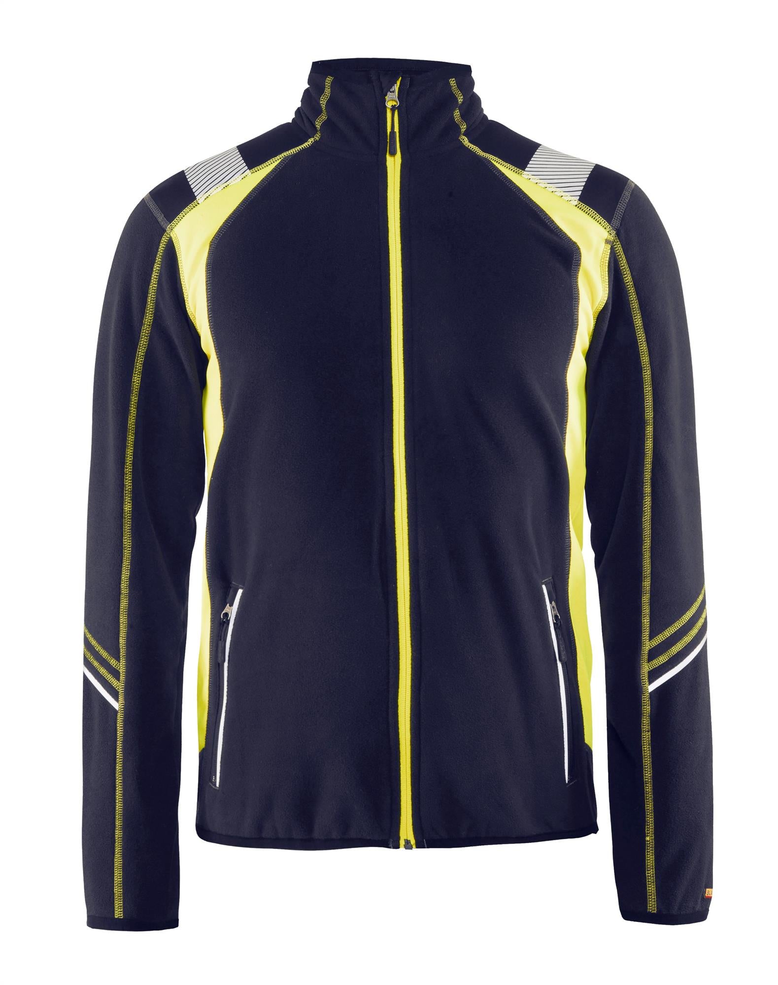 Blaklader navy/yellow women's full-zip microfleece jacket #4973