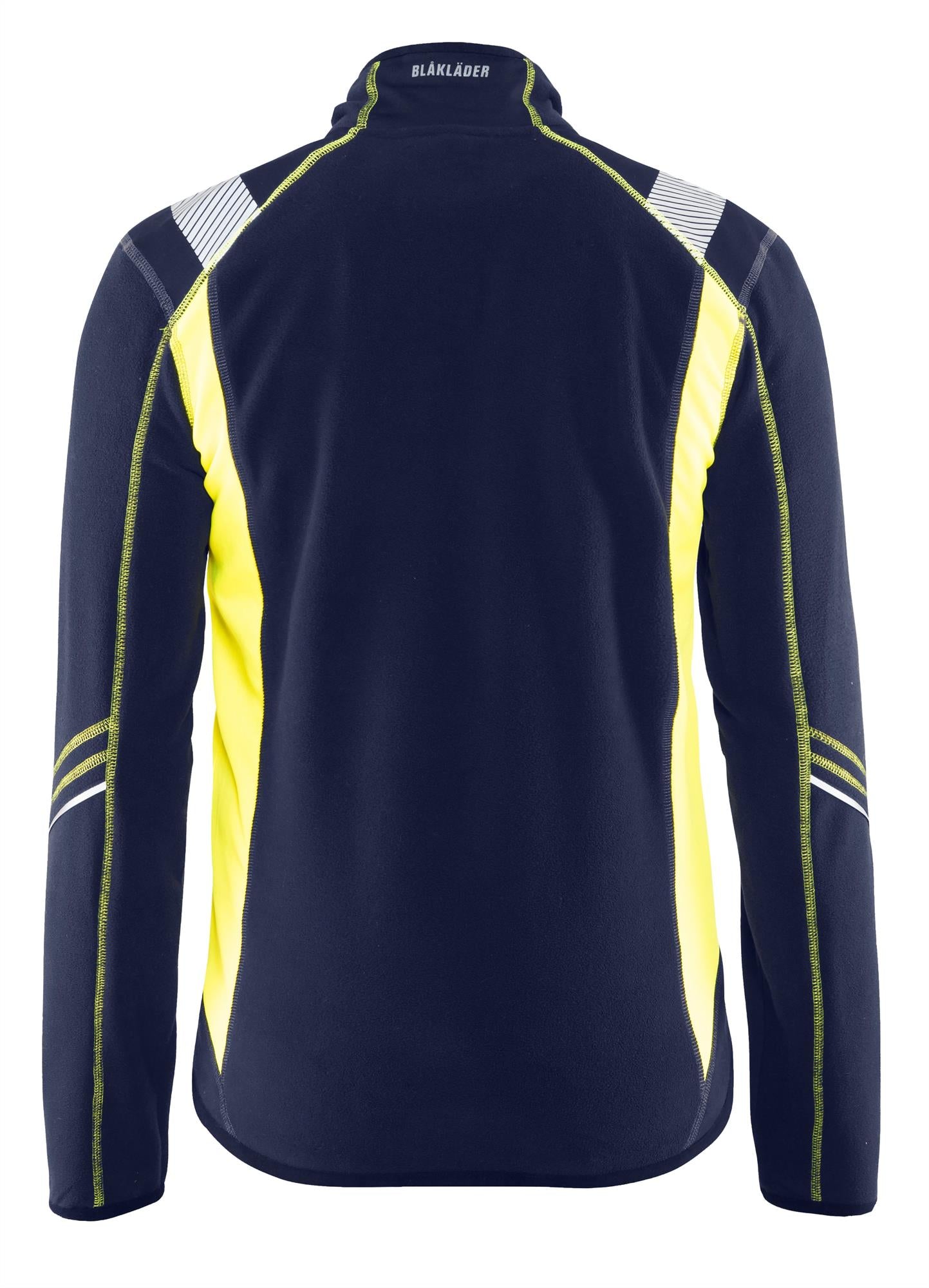 Blaklader navy/yellow women's full-zip microfleece jacket #4973