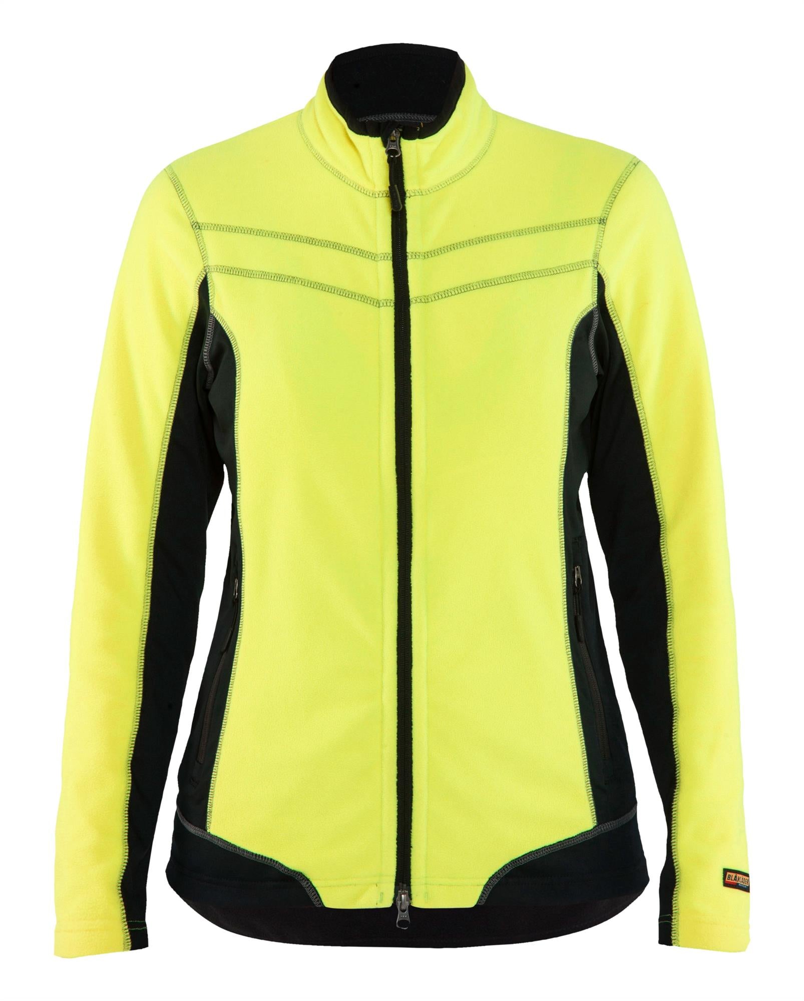 Blaklader yellow/black women's full-zip microfleece jacket #4924