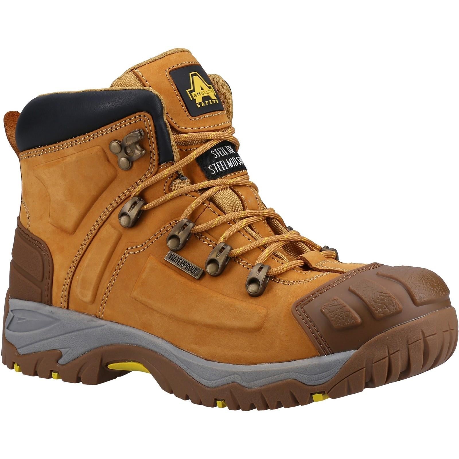 Amblers S3 honey leather steel toe/midsole waterproof safety work boot #FS33