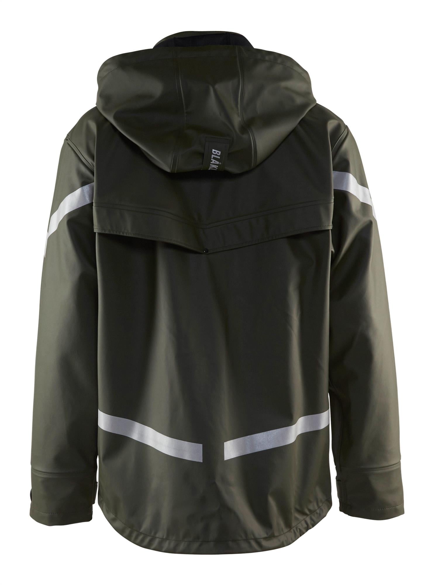 Blaklader army green waterproof breathable unlined rain jacket #4305