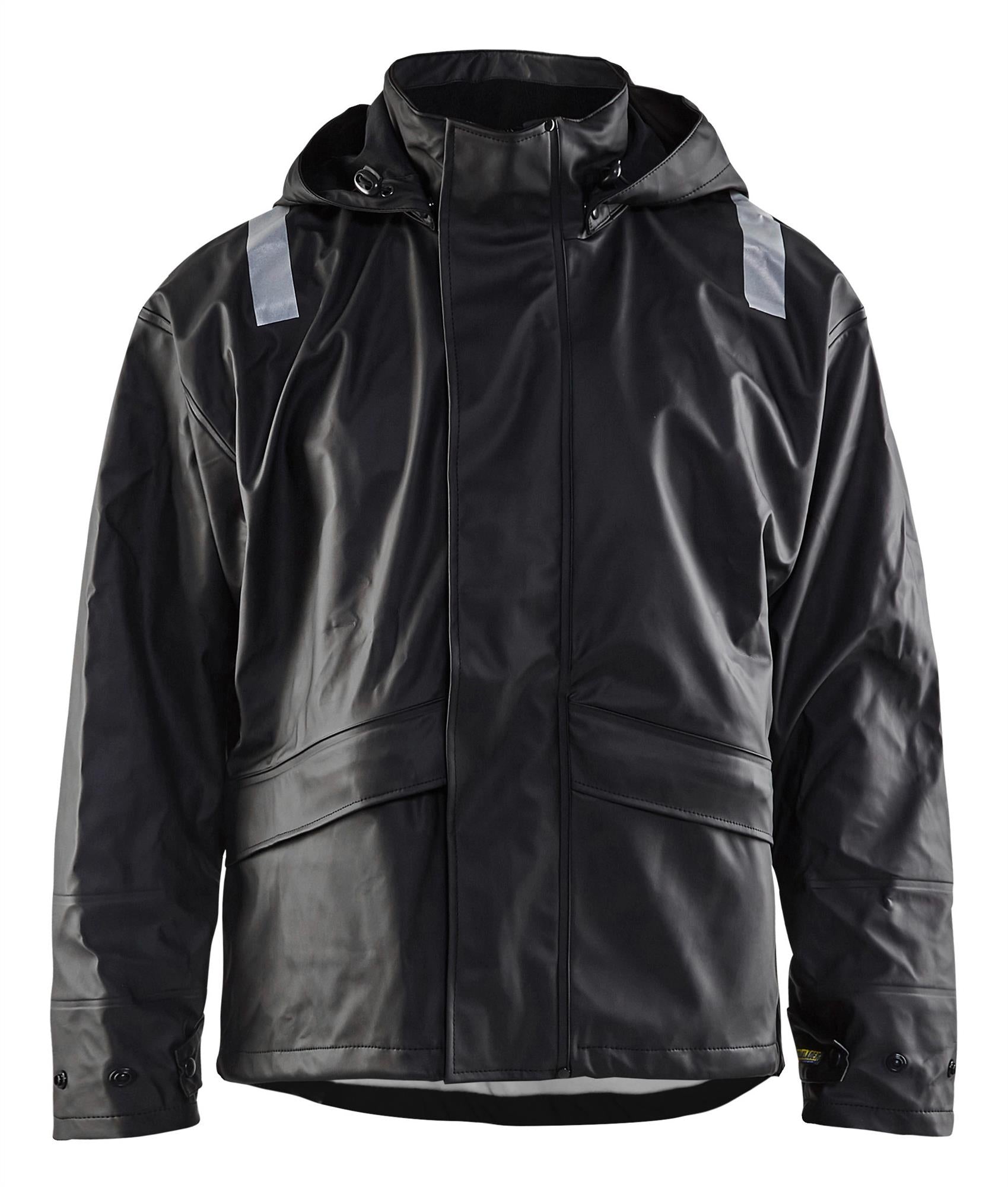 Blaklader black polyester waterproof breathable unlined rain jacket #4302