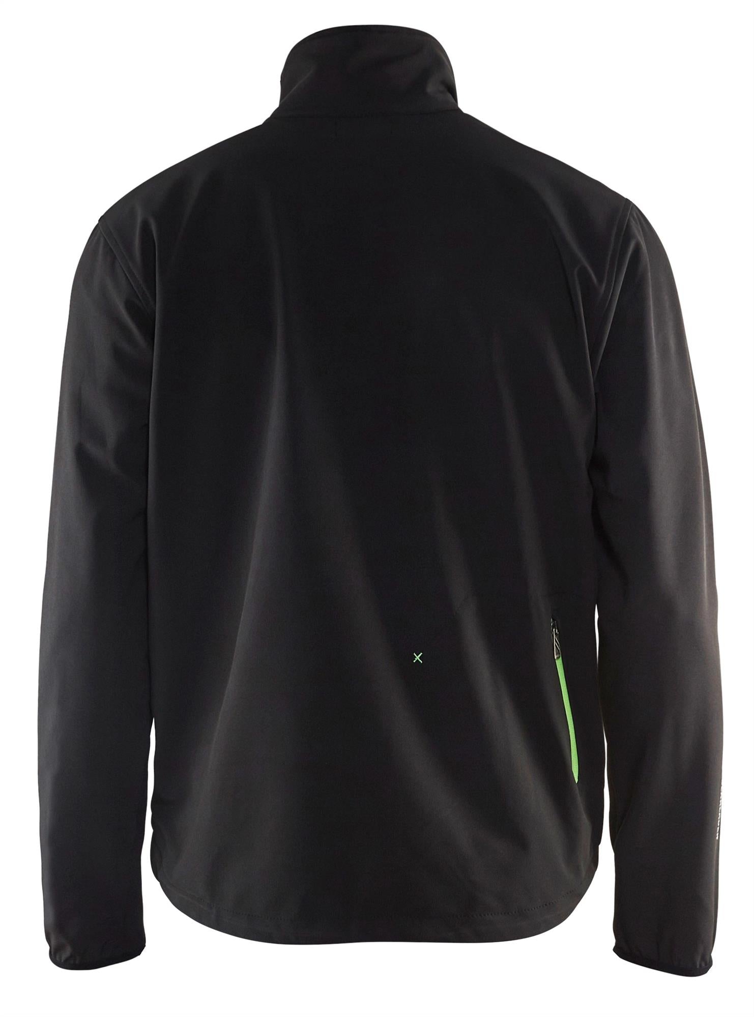 Blaklader black/green men's softshell water-repellent lightweight unlined jacket #4952