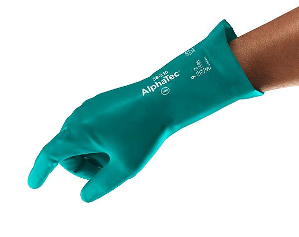 Ansell Alphatec 320mm green nitrile moisture-control  glove (12 pairs) #58-330