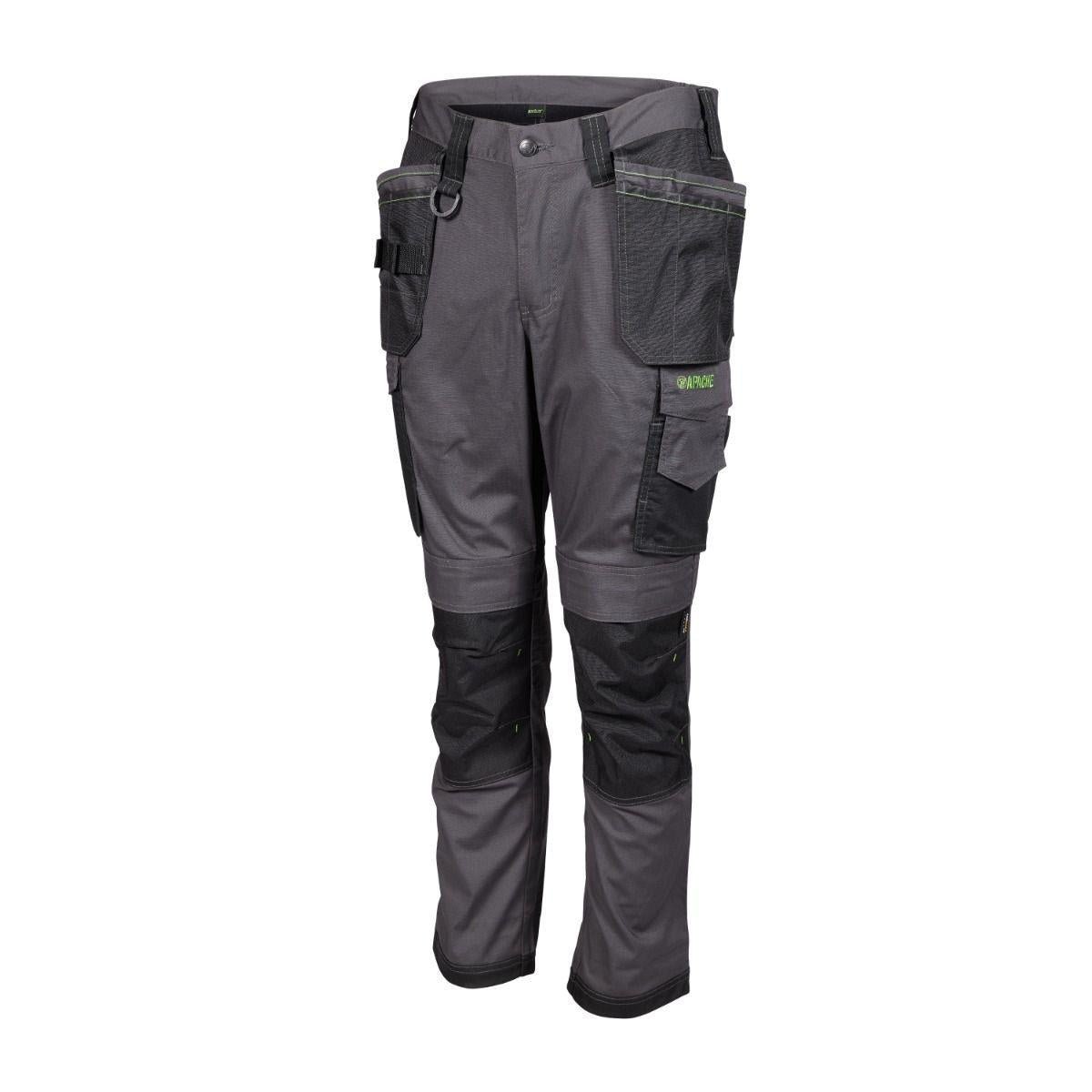 Apache Sudbury grey/black cargo multi pocket stretch slim fit work trousers