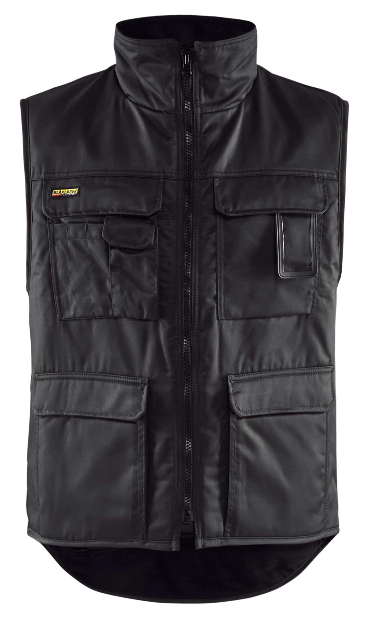 Blaklader black polycotton fleece-lined water-resistant bodywarmer gilet #3801