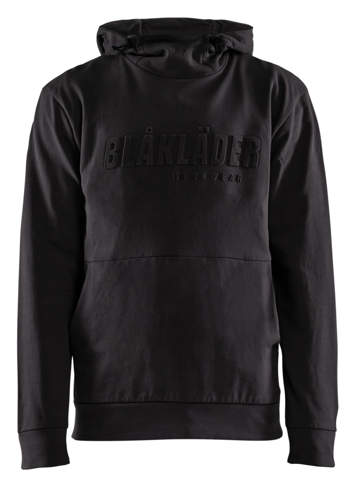 Blaklader black men's cotton 3D chest logo hoodie #3530