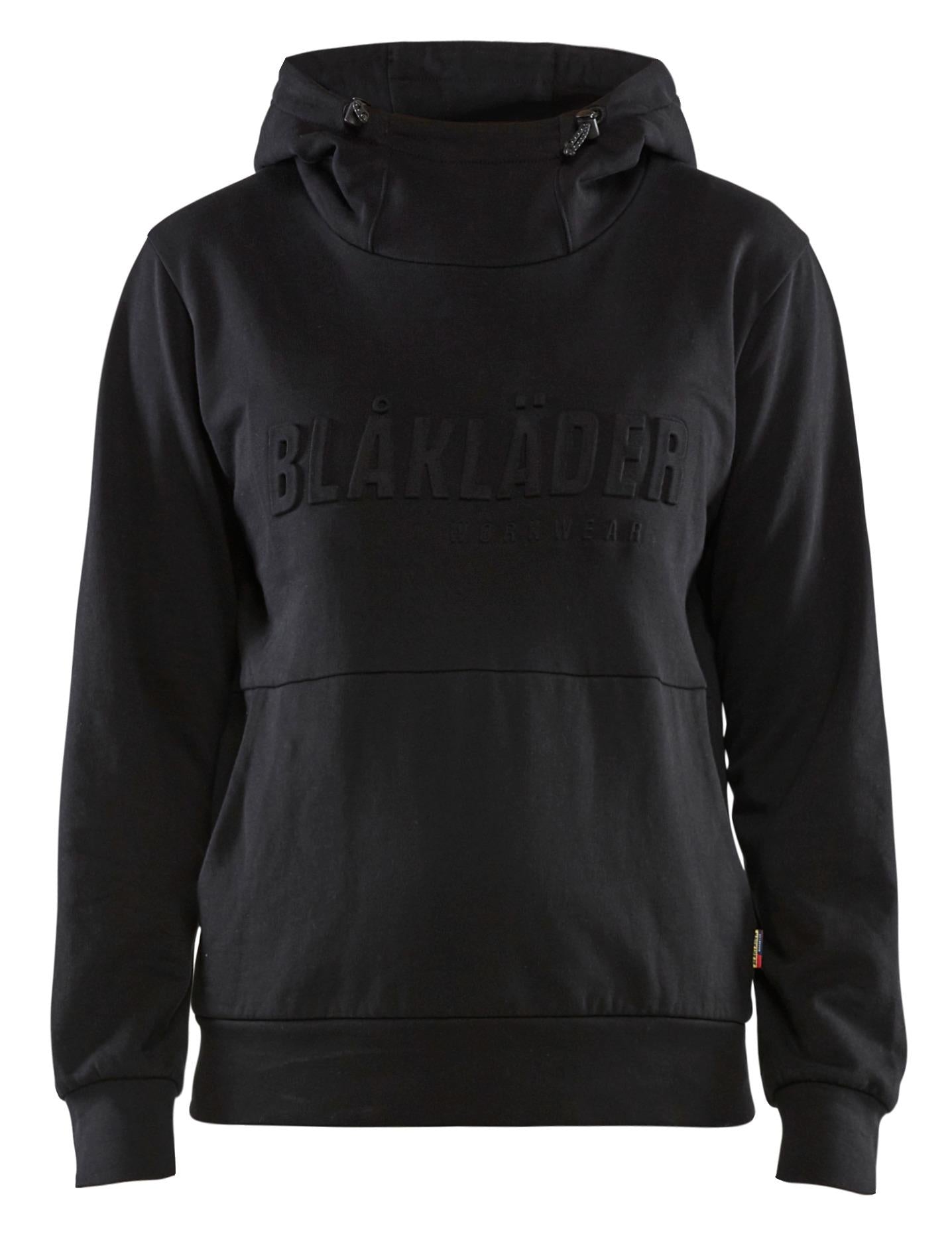 Blaklader black women's cotton 3D chest logo hoodie #3560