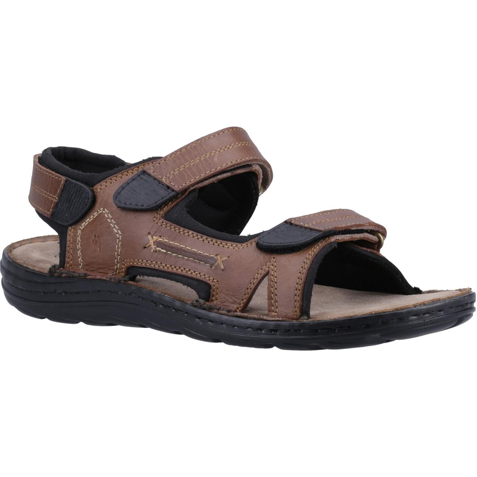 Hush Puppies Alistair tan leather summer touch fastening sandals