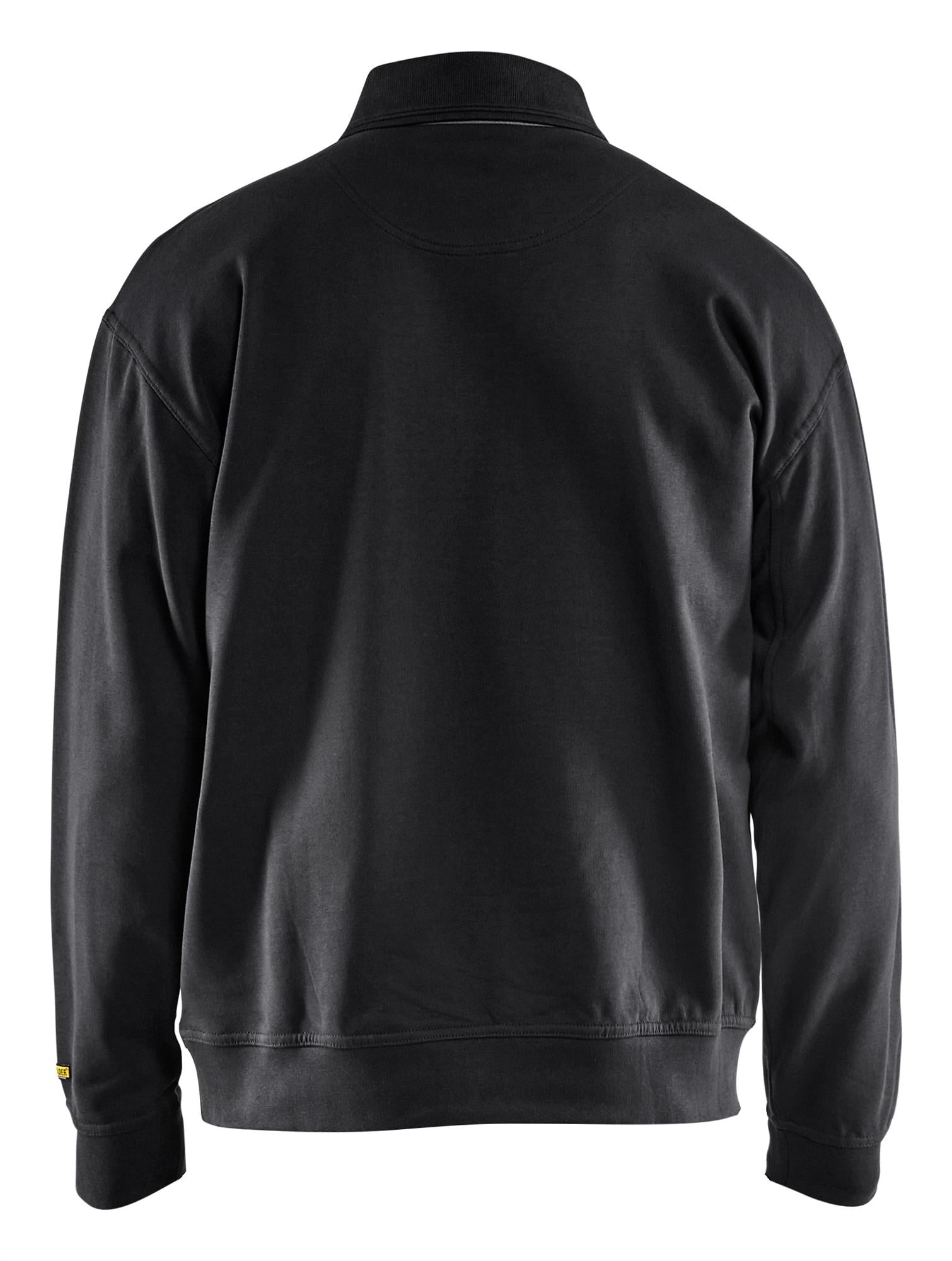 Blaklader black cotton knitted placket collar sweatshirt #3370
