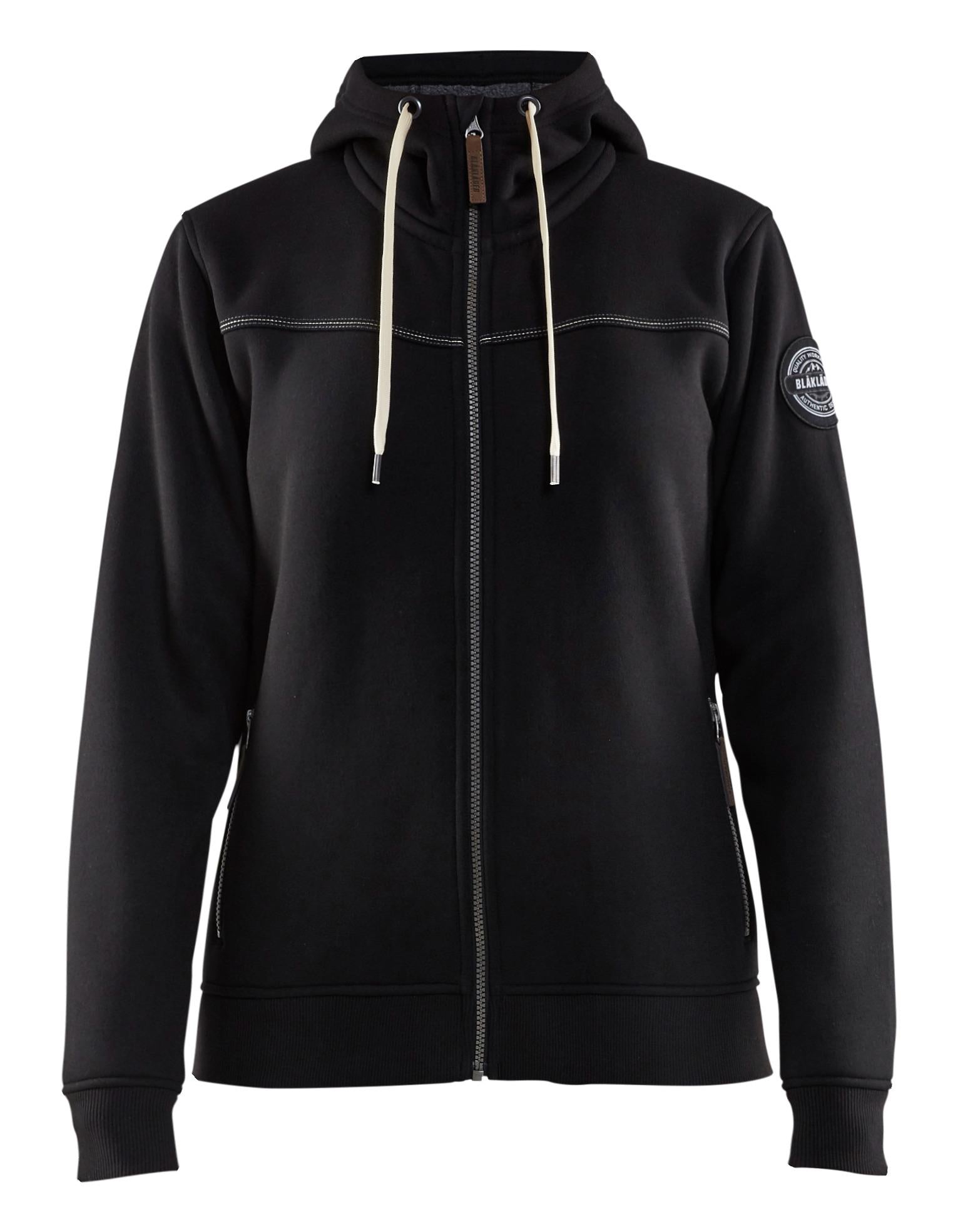 Blaklader black women's full-zip soft-pile lined hoodie  #4974