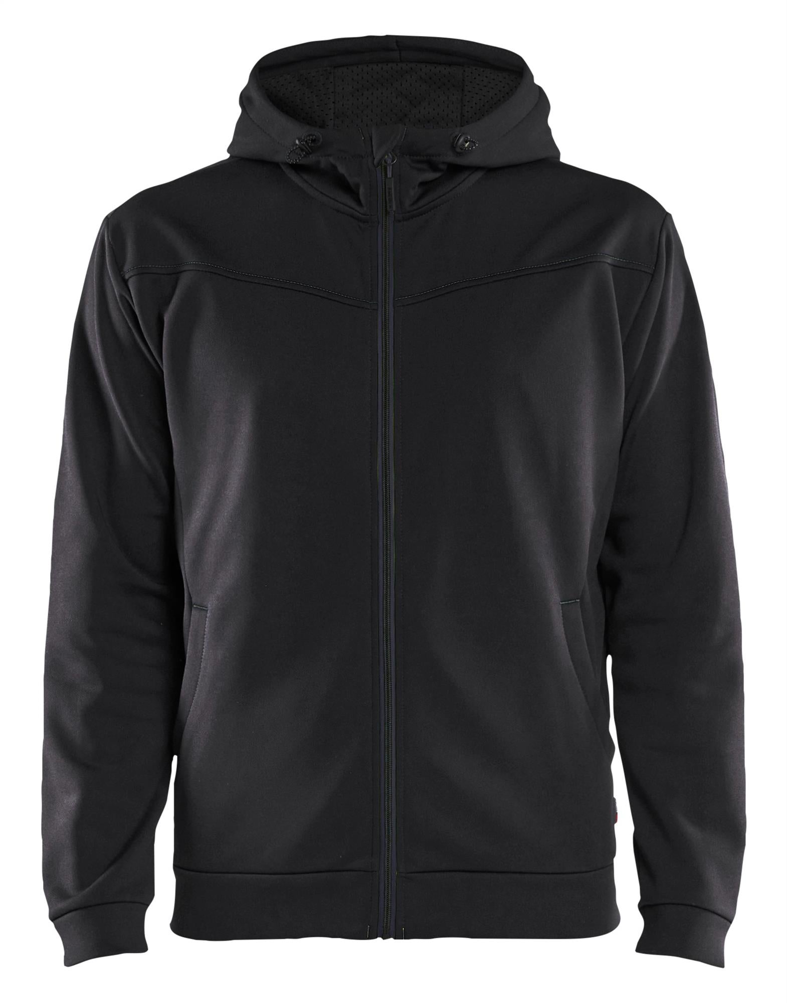 Blaklader black/dark grey pique men's full-zip hoodie #3363