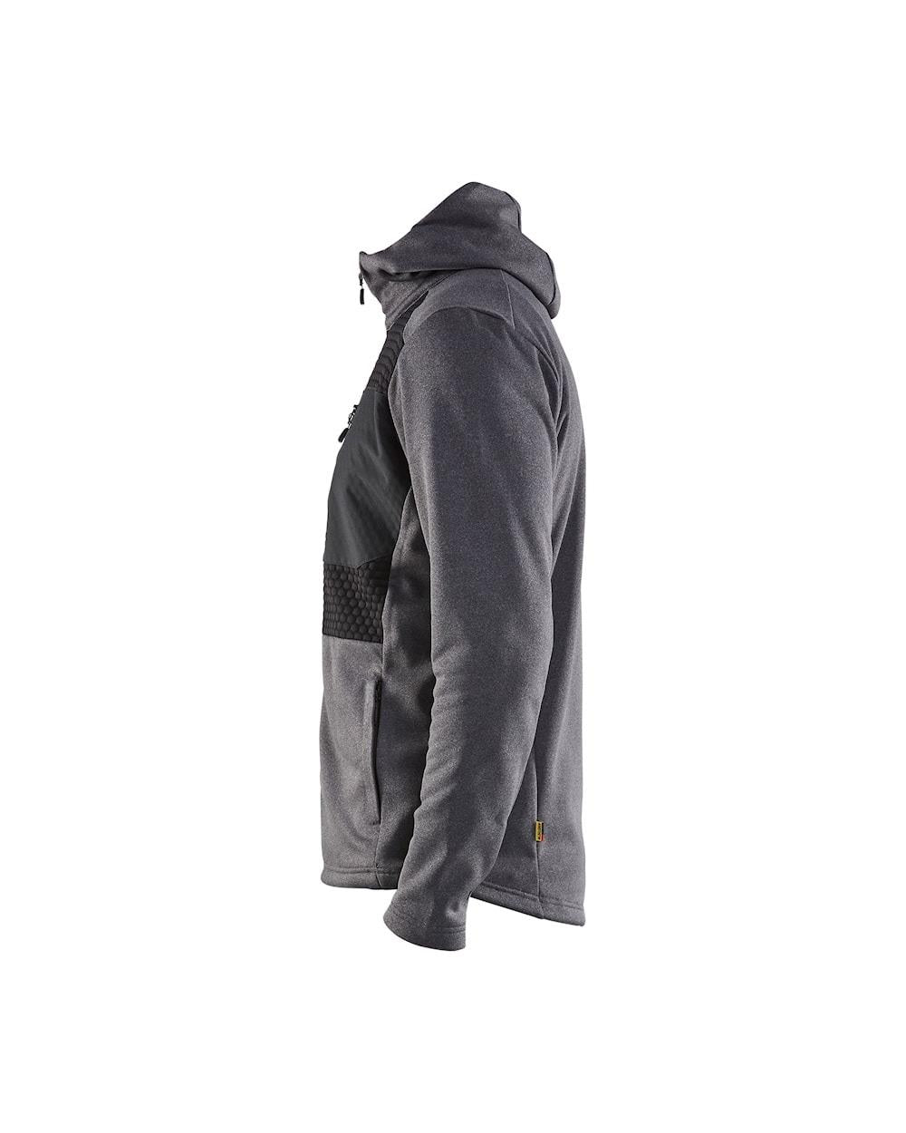 Blaklader black/melange men's knitted polyester/softshell hooded slim-fit jacket #3540